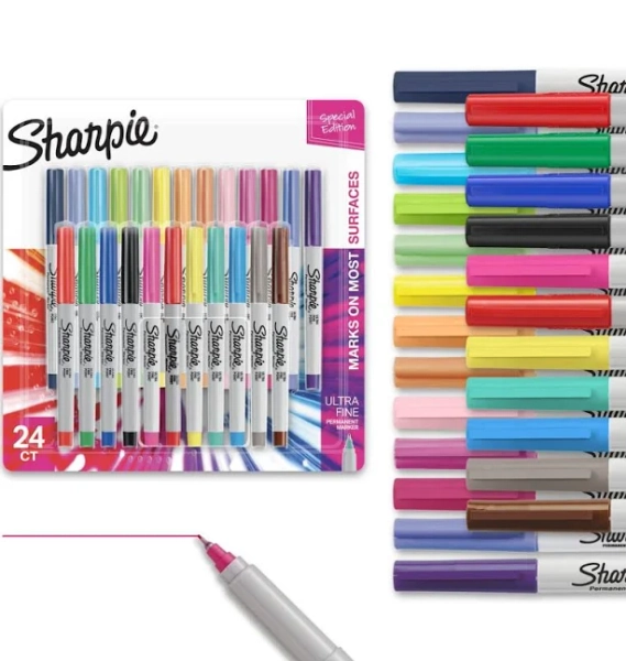 Sharpie Ultra Fine Tip Permanent Marker, Extra-Fine Needle Tip, Assorted Color Burst and Classic Colors