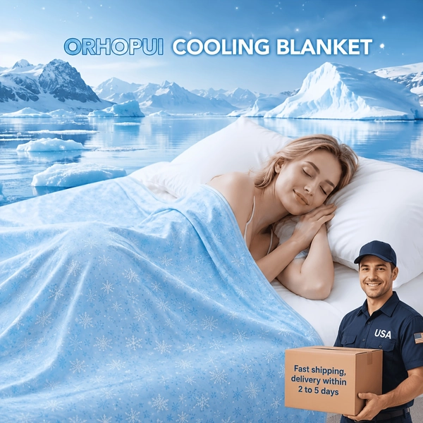 Premium Double Layer Cooling Blanket for Hot Sleepers, Soft Cool Touch Summer Blanket, Lightweight Breathable Cooling Throw for Bed, Couch, Sofa, RV Travel & Warm Nights
