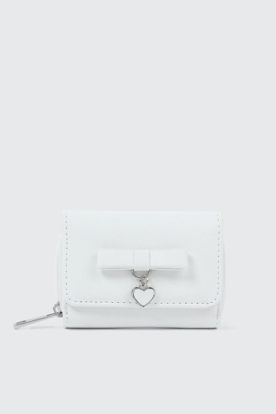 Folded Wallet with Heart Charm Detail