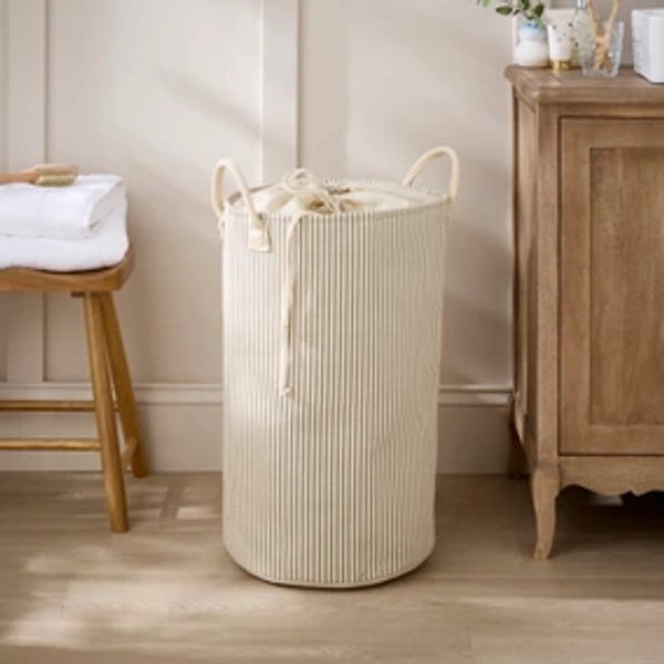 Woven Ticking Stripe Laundry Bag