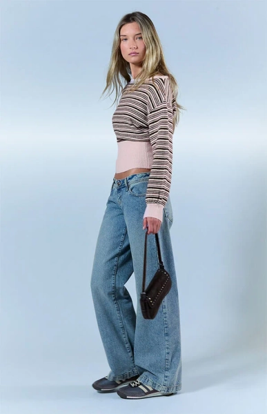 Kaia Ultimate Low Rise Baggy Jeans Lighter Blue