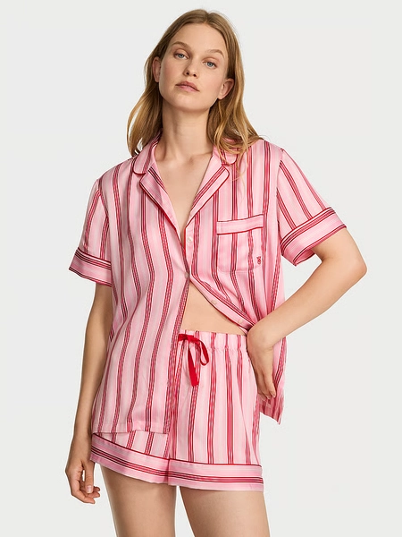 Glazed Satin Short Pajama Set