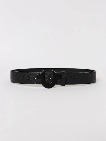 True Religion Women's Embossed Horseshoe Buckle Belt