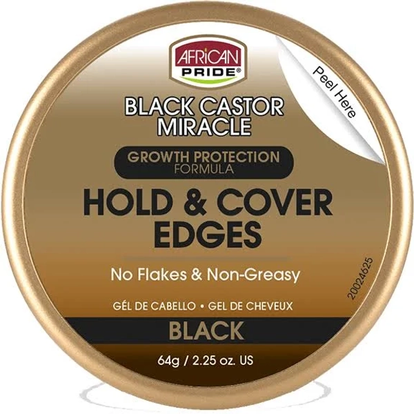 African Pride Black Castor Miracle Hold & Cover Edges