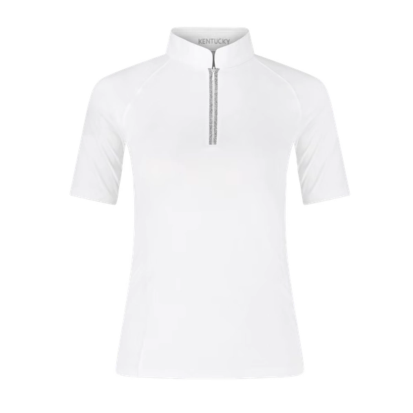 Show shirt women classic with gliiter zipper short sleeve navy