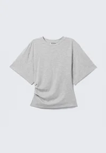 SHARON DRAPED - Basic T-shirt - grey melange