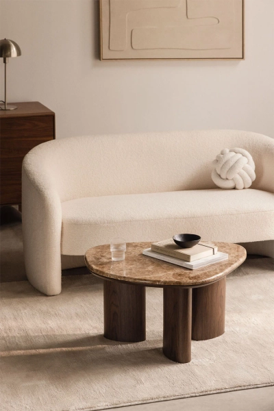 Table d'appoint Dayana en MDF et marbre