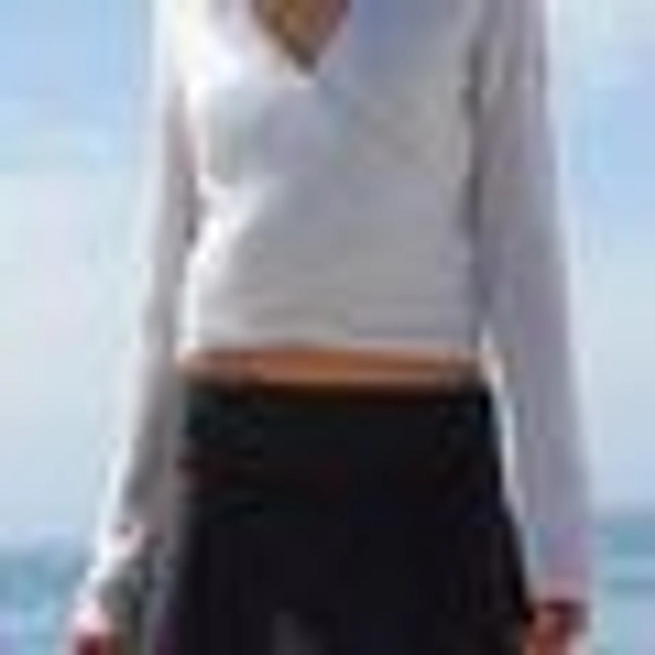 John Galt Light Blue Wrap Sweater