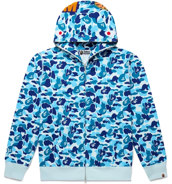 BAPE ABC Camo Shark Full Zip Hoodie Blue