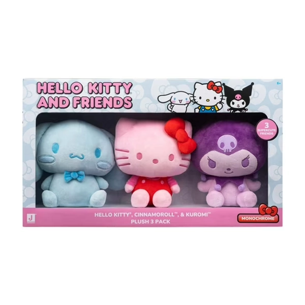 Hello Kitty® and Friends - 8 inch Hello Kitty®, Cinnamoroll™, & Kuromi™ Plush 3 Pack