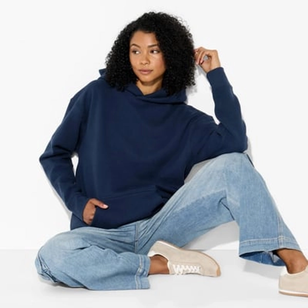 Women's Oversized Hooded Pullover Sweatshirt - Wild Fable™ Navy Blue S