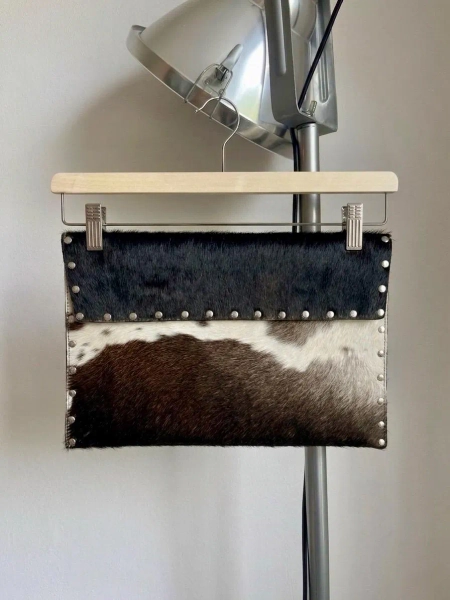 Genuine Hair On Hide Laptop Sleeve, Cowhide MacBook Case 13 14 15 16 inch, Rustic Western Leather Tech Bag, Handcrafted Computer Cover