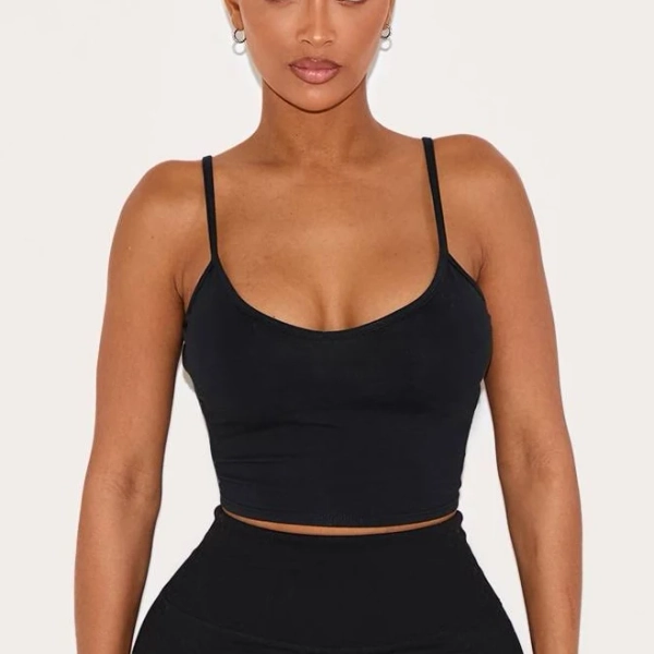 Women's Cotton Strappy Crop Top