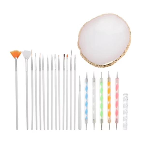 Unique Bargains Portable Nail Art Palette for Women 1 Set White