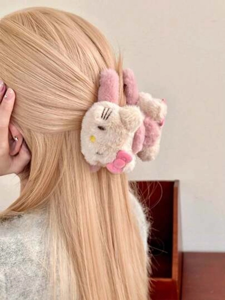  1pc Sanrio Authorized Cute Cartoon KT Cat & Shark Claw Hair Clip, Plush Brown/Pink Bow Kitty Hairpin, Sweet For Daily Use Hair Accessories, For Women, Fall, Travel, Hair Tools, Accessories Women, Hair Stuff,Fall,Hair,Hair Accessories,Accessories,Hair Accessories For Women,Travel,Hair Accessories,Accessories Women,Hair Accessory,Hair Accessories Women,Hair Tools,Hair Stuff,Stuff,Beauty Accessories,Gifts,Travel,Gifts For Women,Hair Stuff,Stocking Stuffers,Stocking Stuffers,Stocking Fillers,Stocking Stuffers For Women,Stocking Fillers Women,Christmas Gifts,Gifts,Christmas Stocking Fillers,Gifts For Women,Gift,Christmas Gift,Stocking Stuffers For Adults,Stocking Fillers For Adult,Hair Stuff,Women's Accessories,Stocking Stuffer,Coming-Of-Age Hair Accessory,Christmas Hair Accessories,Gift Ideas For Women,Beauty Stocking Fillers,Christmas Gifts For Women