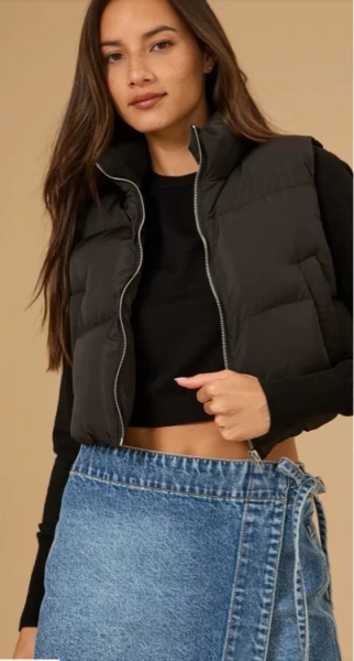 Nora Cropped Puffer Vest