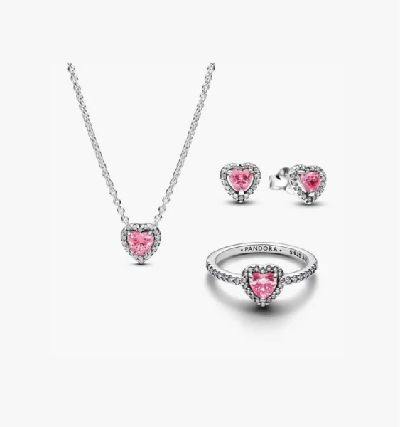 Pink Hearts Jewelry Set