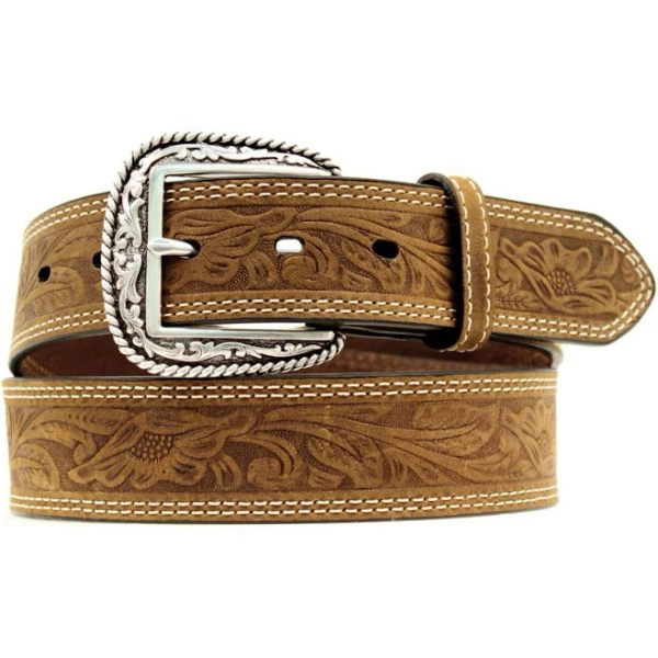 Ariat Men's Double Stitch Tooled Belt