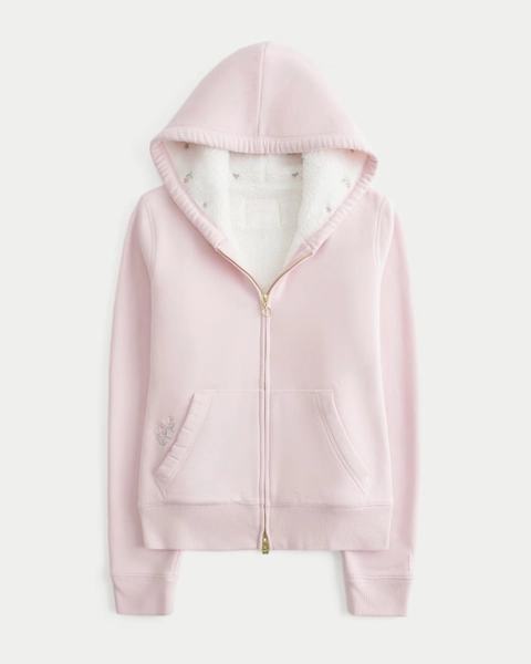 Hollister x Crocs Sherpa-Lined Zip-Up Hoodie