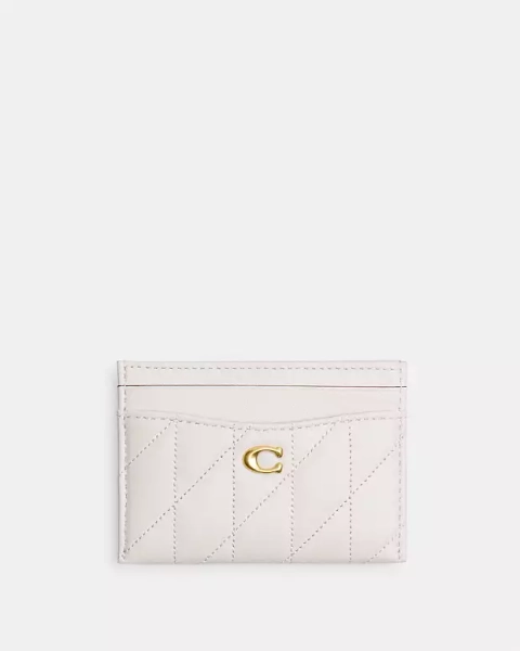 Brass/Chalk Essential Card Case With Pillow Quilting