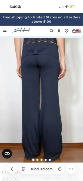 Cuffed pants with wings