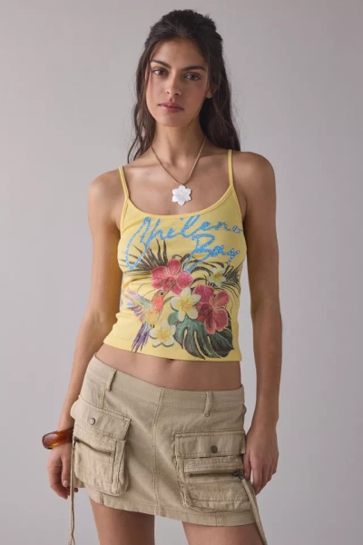 Chileno Bay Rhinestone Graphic Crop Cami