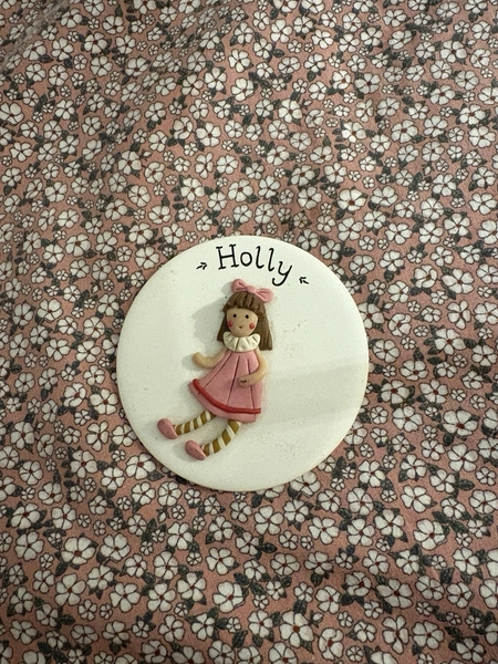 Vintage 1980s Holly Nursery Plaque | Made in England | Retro Kids Room Decor