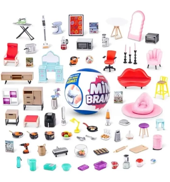 ZURU Mini Brands Home Ball 5 Surprise Box Home Furniture Mini Pretend Play Set Colllectible Toys for