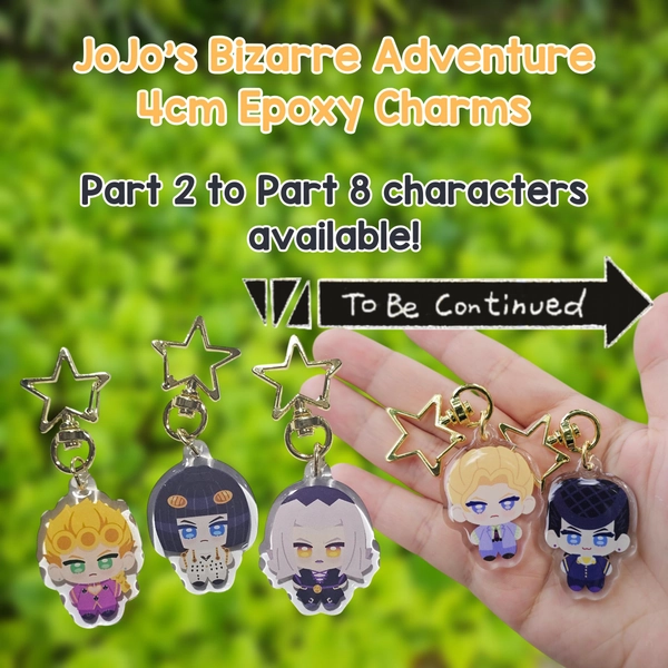 JJBA 4cm Epoxy Acrylic Charms Keychains