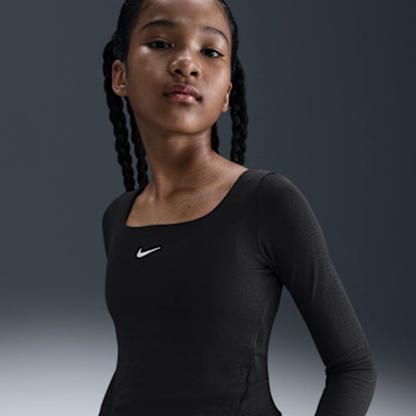 Nike Sportswear Big Kids' (Girls') Long-Sleeve Square-Neck Top