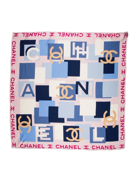 Silk Interlocking CC Logo Scarf