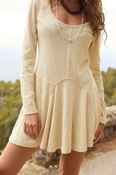 Twilight Cove Mini Dress by free-est at Free People in Tan, Size: XS