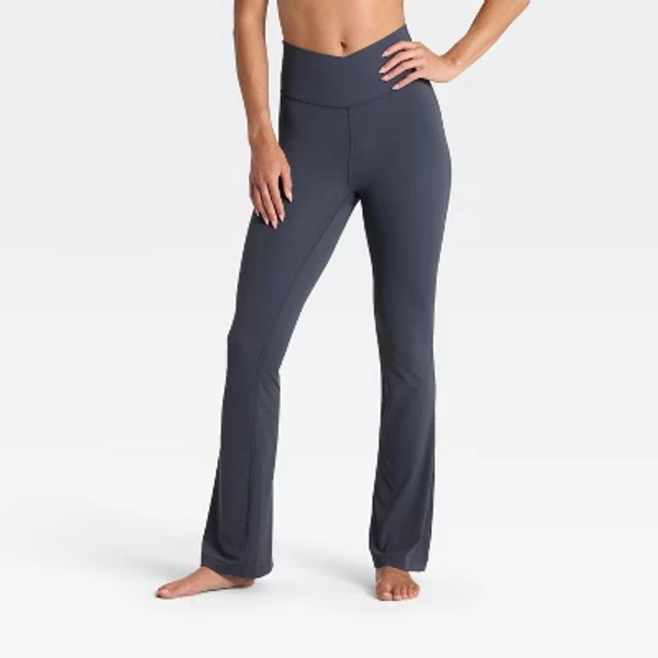 Women's Everyday Soft Crossover Flare Leggings - All In Motion™ Navy Blue S
