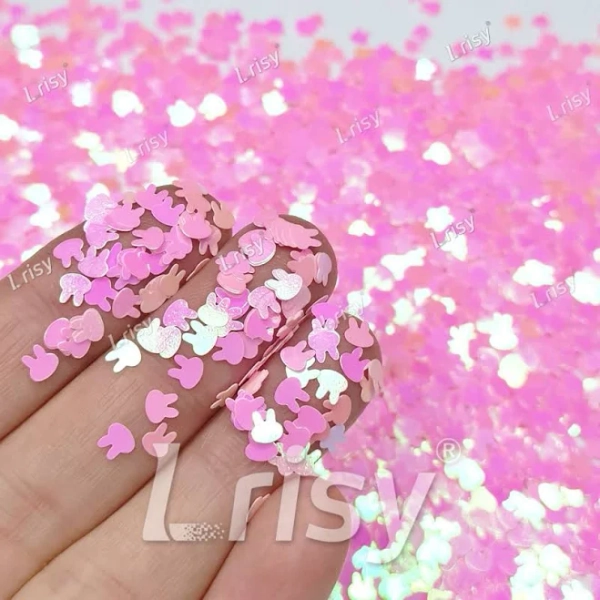 Rabbit Rose Pink Glitter Craft Bag