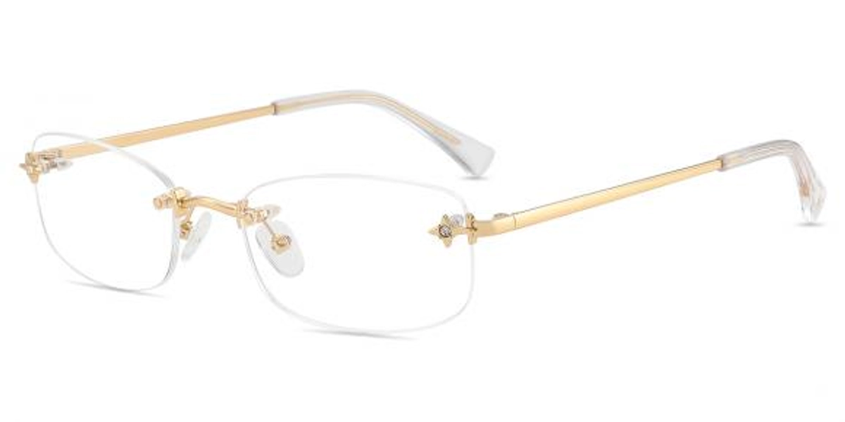 Women Glasses Small Stella19 | Silver Metal  Rectangle Frame | Firmoo UK