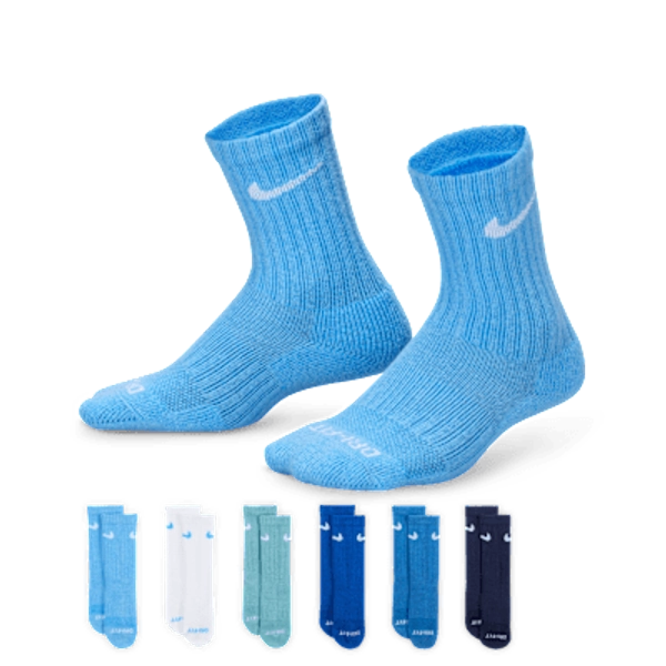 Nike Dri-FIT Performance Basics Big Kids' Crew Socks (6 Pairs)