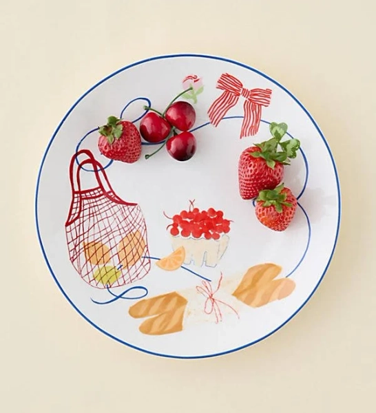 Urban Outfitters Graphic Printed Ceramic Dinner Plate
