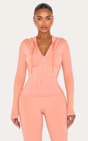 Shape Peach Sculpted Zip Through Hoodie