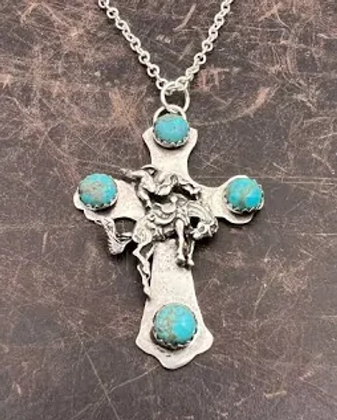 Sterling Silver Western Cross Necklace