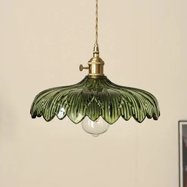 Lustre LED ST64 4W 2700K Lumière Chaude - Abat-Jour Fleur Verre Transparent - Suspension Loft Réglable 1.5m - Décoration Restaurant & Maison (E27)