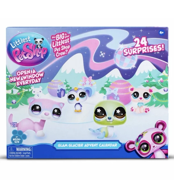 Littlest Pet Shop Glam Glacier Holiday Advent Calendar, 24 Surprises, 1 Set