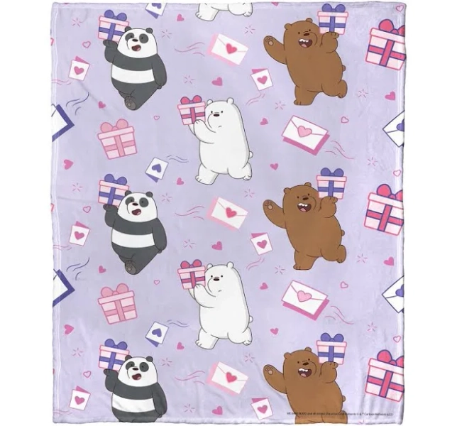 Cartoon Network We Bare Bears Love Letters Silk Touch Throw Blanket