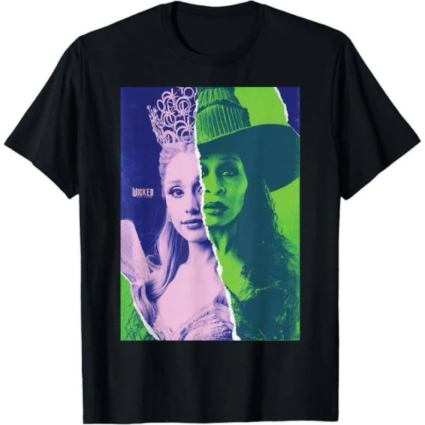 Wicked For Good Glinda and Elphaba Tonal Poster T Shirt