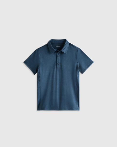 Flowknit Breeze Polo - Toddler in Heather Ocean Navy