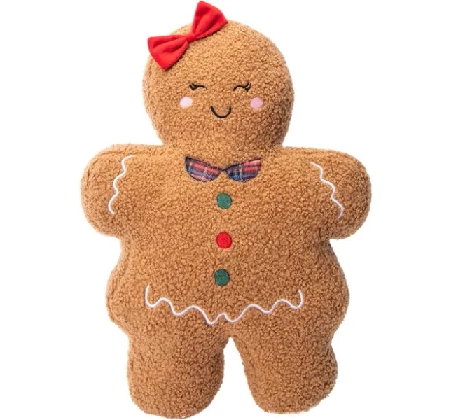 Snow Cool Gingerbread Girl Plush Pillow