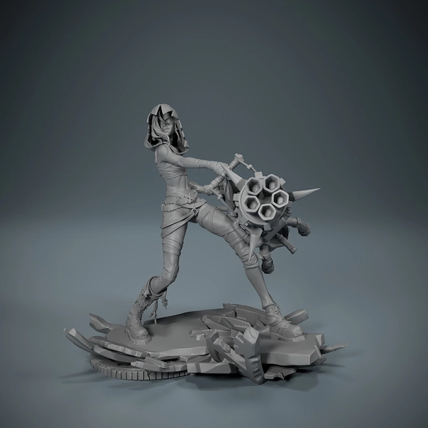 A Dark Girl Born for Firepower/Blending Cyberpunk, Post-apocalyptic Punk and Military Tactical Elements/This Figure Leans Towards Hard Sci-fi and Dark Anime Aesthetics/Setting It Apart from Traditional Cute Girl Figurines and Offering a Highly