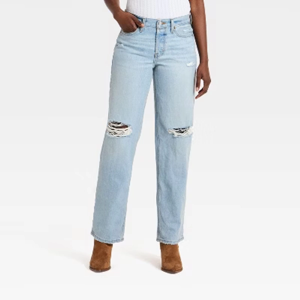 Women's Western Low-Rise Baggy Jeans - Universal Thread™ Light Wash 6