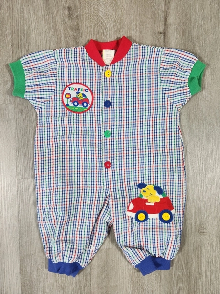 Vintage Broadway Kids Infant Newborn Baby Romper 3-6 Months VTG 80s 90s Cars Dog