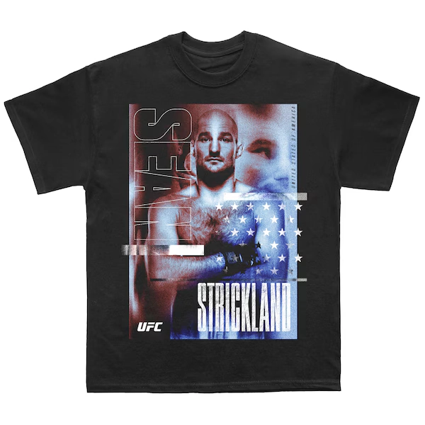 Men's Black Sean Strickland Houston T-Shirt