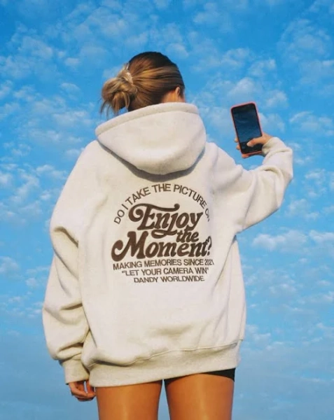 Dandy Worldwide Enjoy The Moment Oversized Lux Hoodie